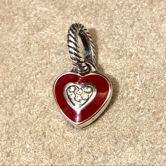 Brighton Jewelry - ❌SOLD❌ Brighton Red Heart charm with crystals & Brighton 🅱️ on one side Retired